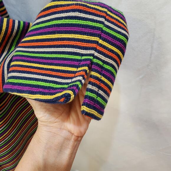 Talbots Rainbow Mandarin Collar Career Striped Blazer, Size 12 Petite - Picture 7 of 11